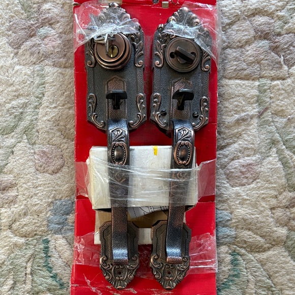 Elegant Bronze Door Handle Set